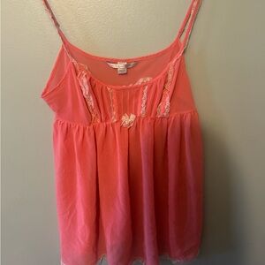 Victoria's Secret Coral Camisole with Lace Accents